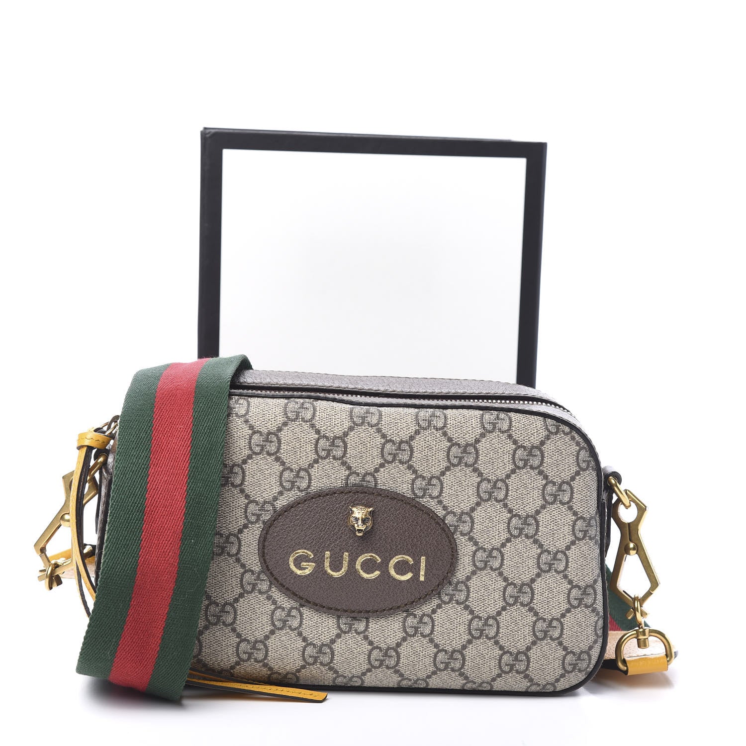Gucci GG Supreme Monogram Web Neo Vintage Shoulder Bag Beige New Acero Crop 9 of 9