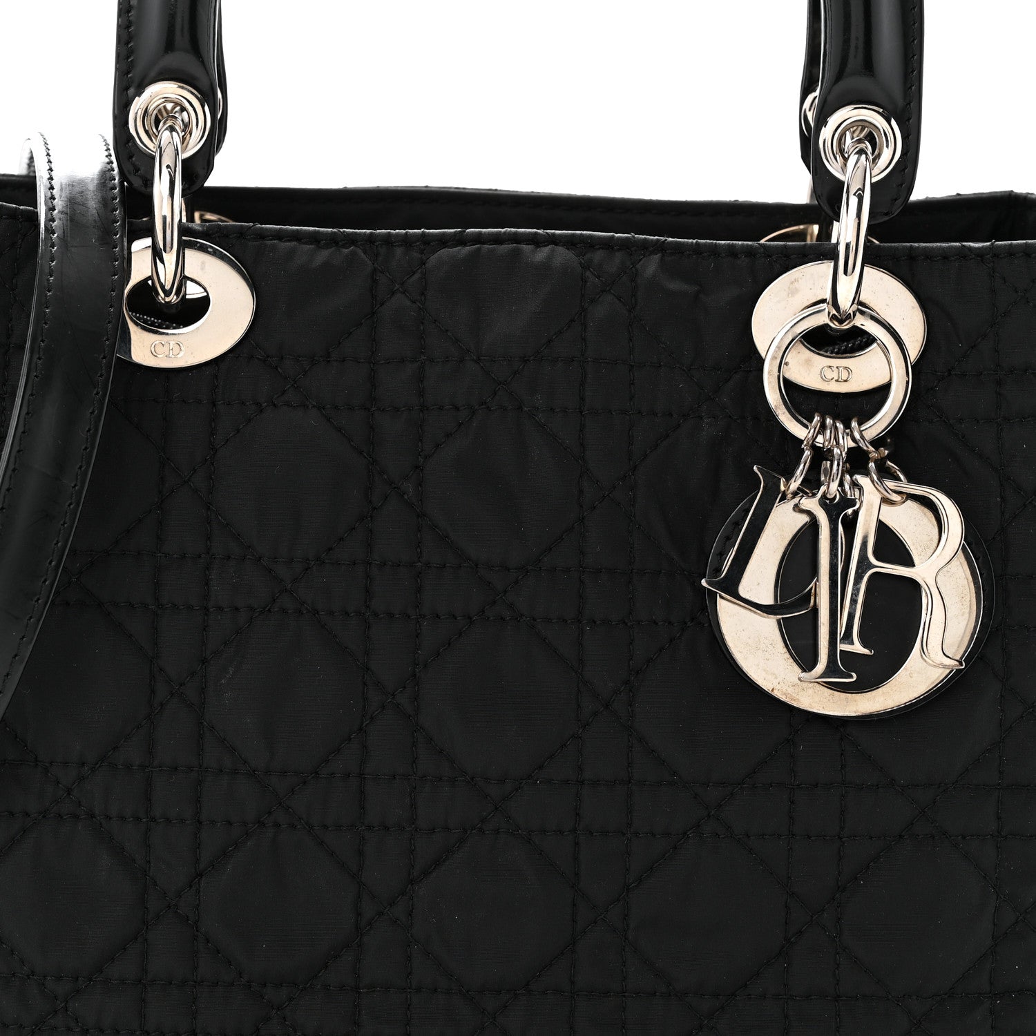 Christian Dior Nylon Cannage Medium Lady Dior Black 8 of 10