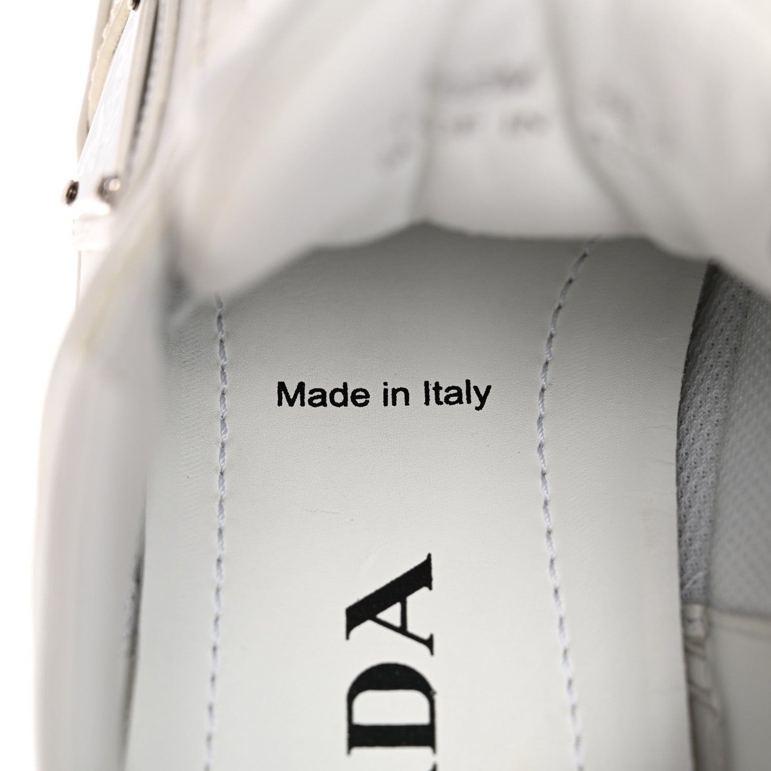 Prada Vitello Rois Triangle Womens Downtown Low Top 30mm Sneakers 36.5 White Black 9 of 14