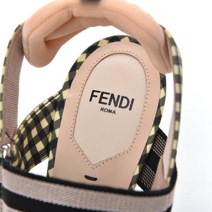 Fendi Cotton Printed Colibri Slingback Mid-Heel Pumps 36 Rosa Multi Black Crema 7 of 8