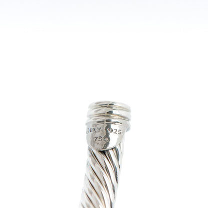 David Yurman Sterling Silver 18K Yellow Gold 4mm X Station Cable Bracelet 4 of 5