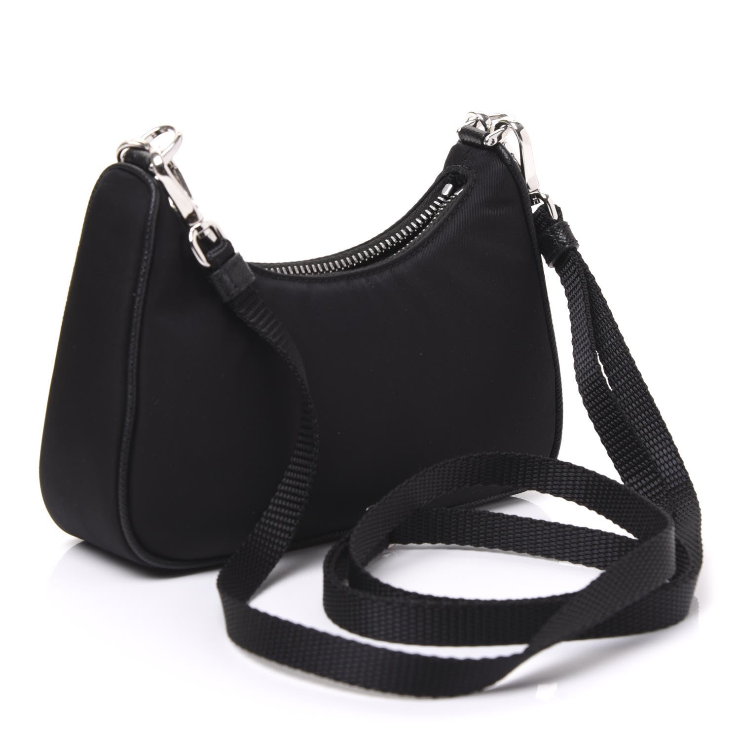 Prada Tessuto Nylon Mini Re-Edition 2000 Shoulder Bag Black 2 of 9