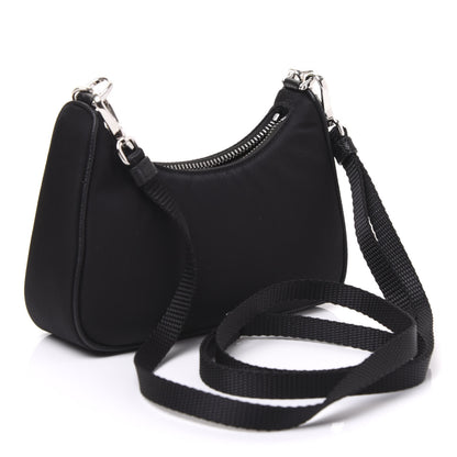 Prada Tessuto Nylon Mini Re-Edition 2000 Shoulder Bag Black 2 of 9