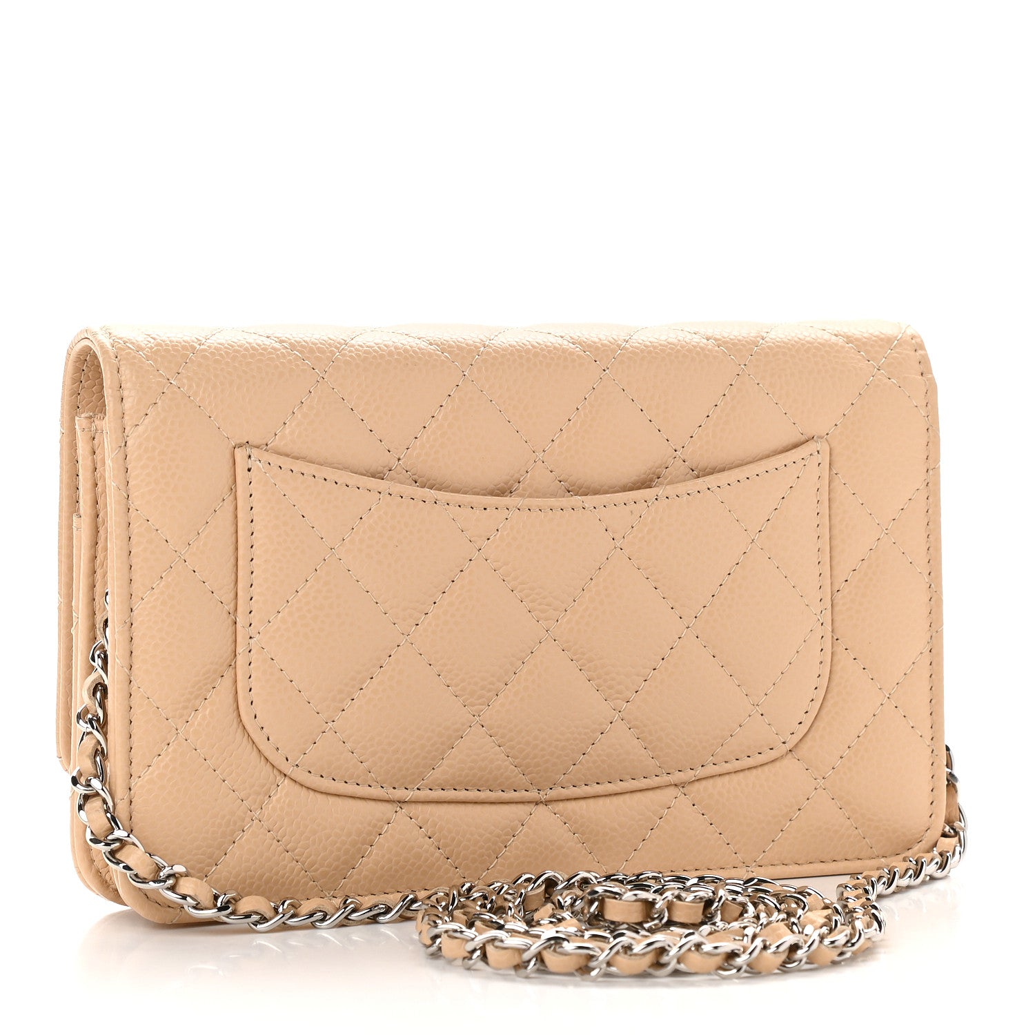 Chanel Caviar Quilted Wallet On Chain WOC Beige 3 of 11