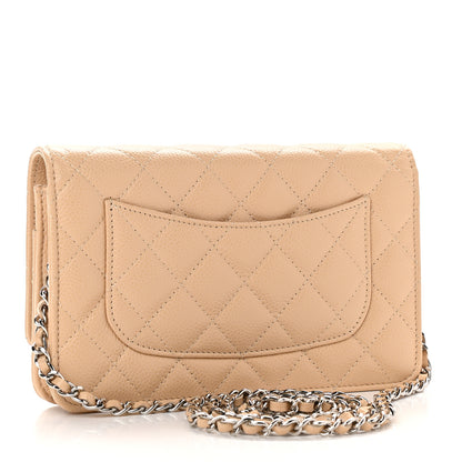 Chanel Caviar Quilted Wallet On Chain WOC Beige 3 of 11