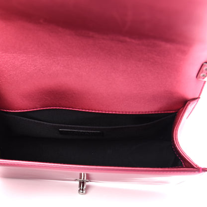 Chanel Metallic Patent Calfskin Quilted Medium Boy Flap Pink 6 of 13
