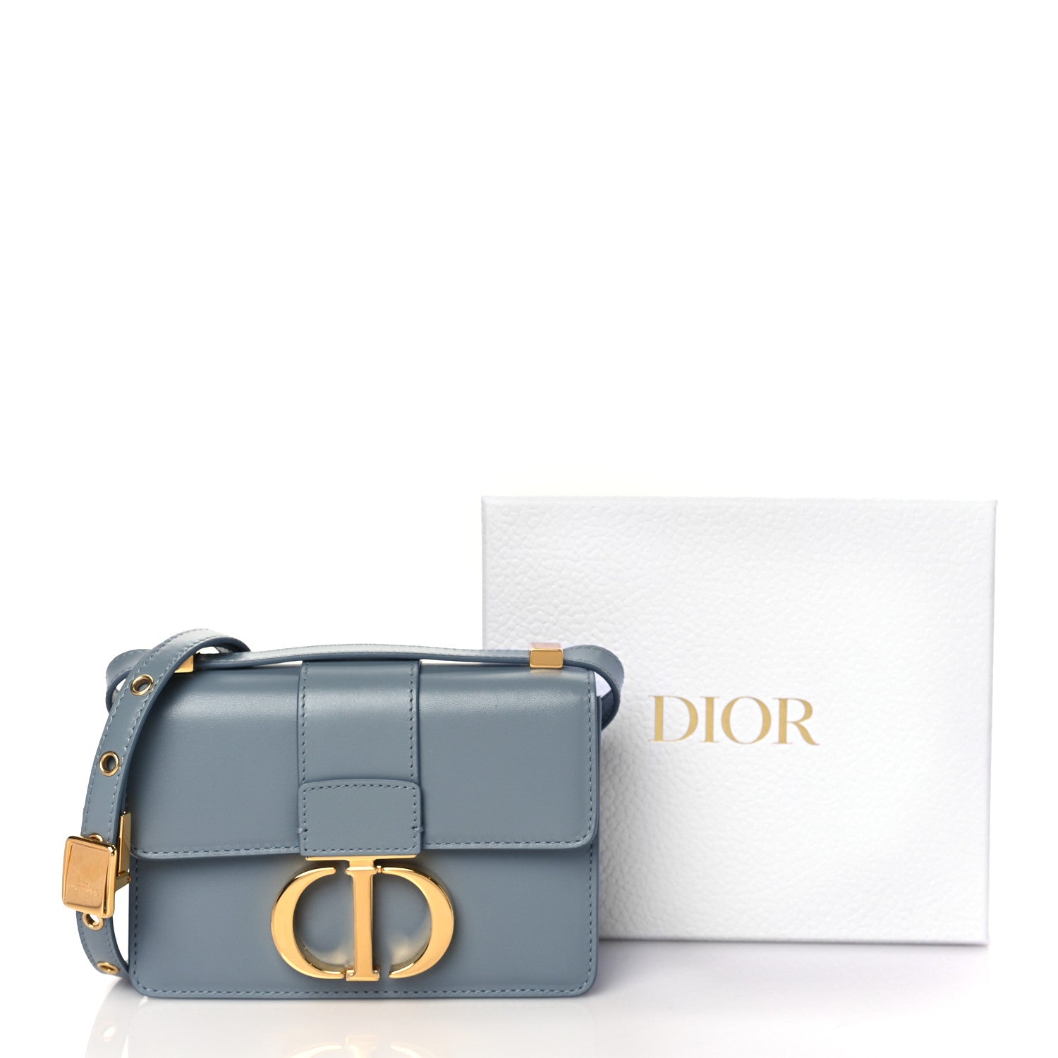 Christian Dior Smooth Calfskin Micro 30 Montaigne Flap Bag Blue Gray 10 of 10