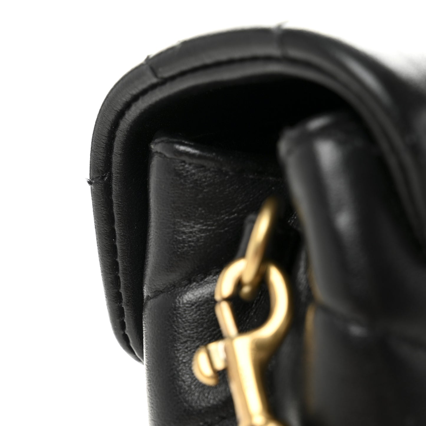 Calfskin Y Quilted Monogram Toy Loulou Crossbody Bag Black