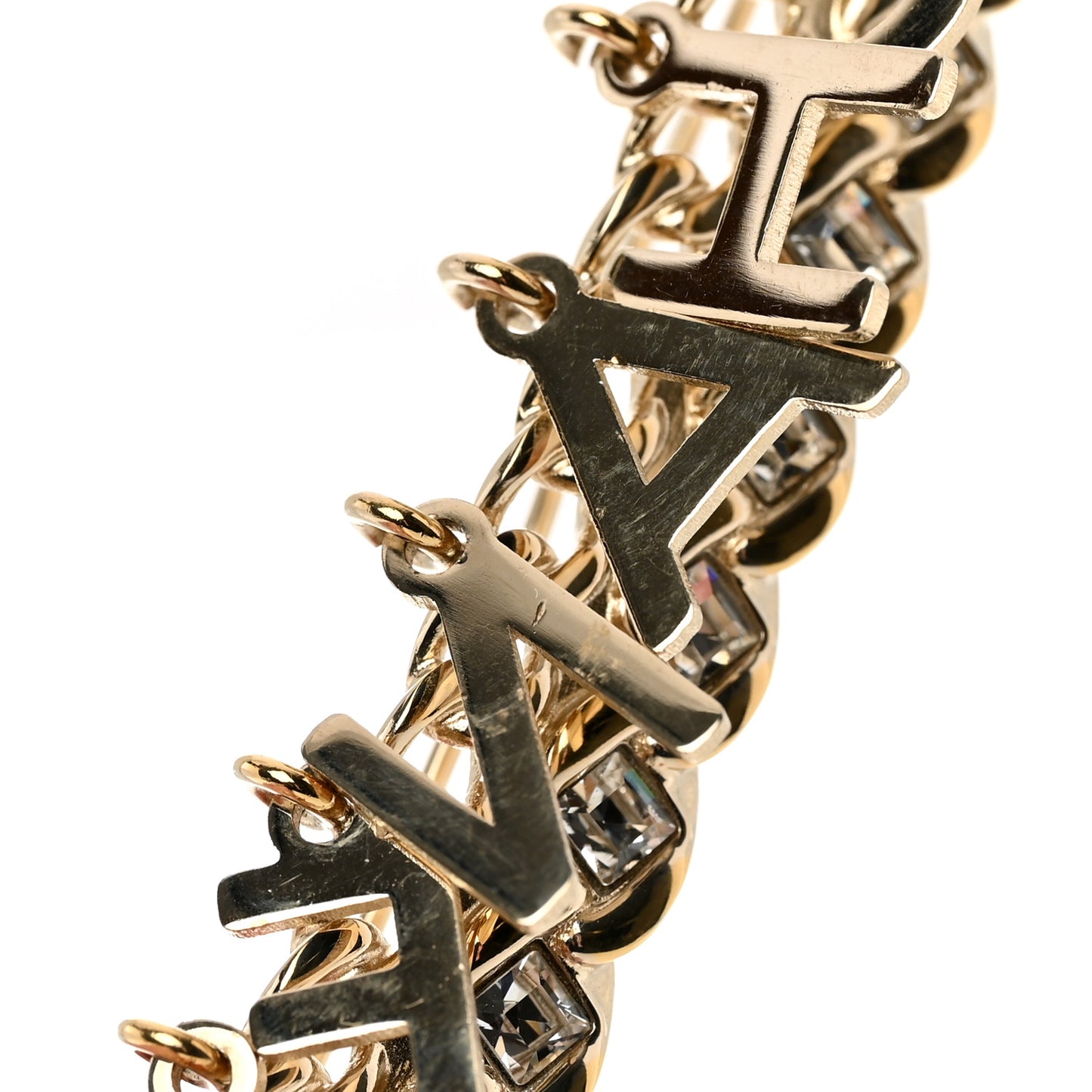 Crystal CC Logo Charms Brooch Gold