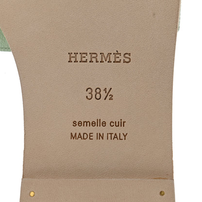 Hermes Epsom Oran Sandals 38.5 Vert Jade 8 of 8