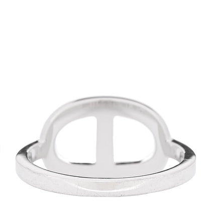 Hermes 18K White Gold Diamond MM Chaine d'Ancre Contour Ring 54 6.75 3 of 6