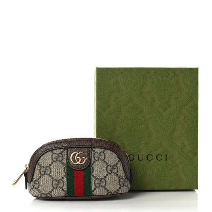 Gucci GG Supreme Monogram Web Ophidia Dome Key Pouch Beige New Acero 7 of 7
