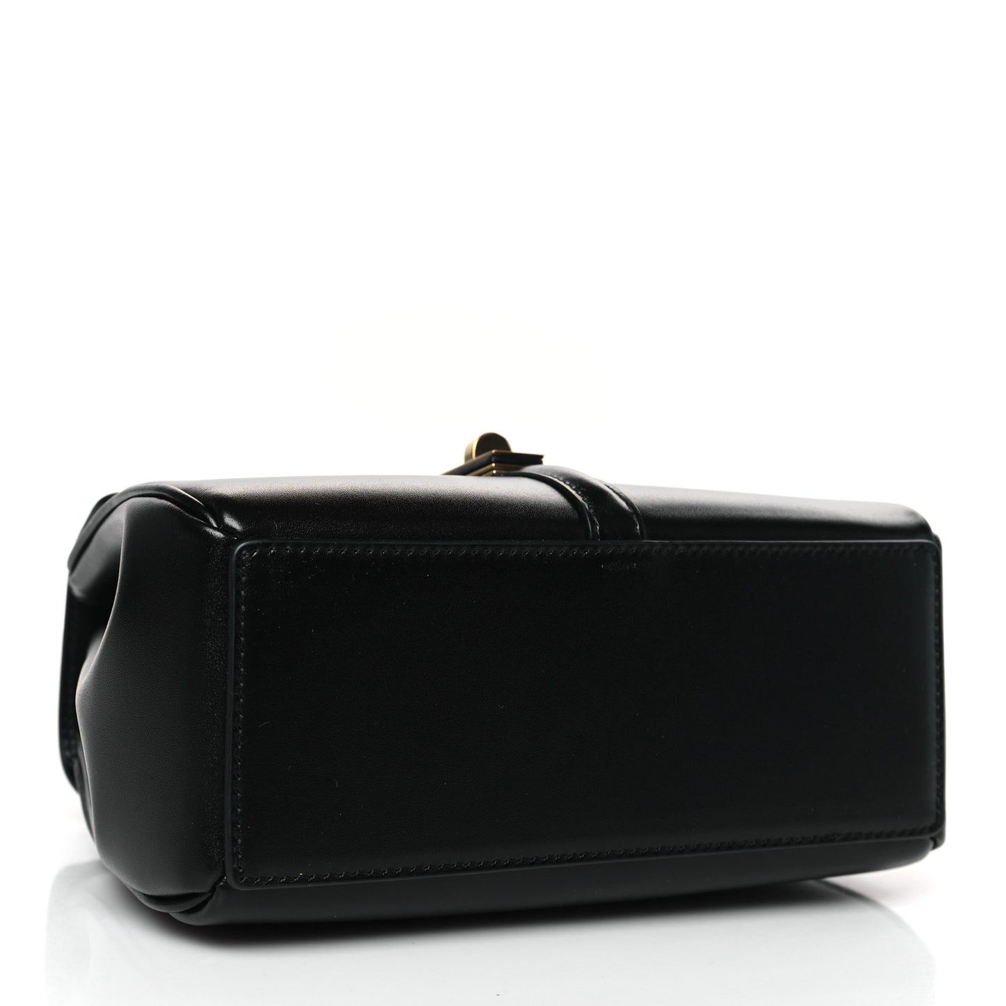 Satinated Calfskin Mini 16 Top Handle Bag Black
