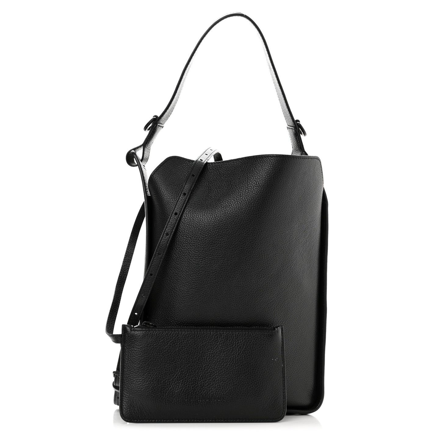 Calfskin Logo Embossed Small Tool 2.0 North-South Tote Black