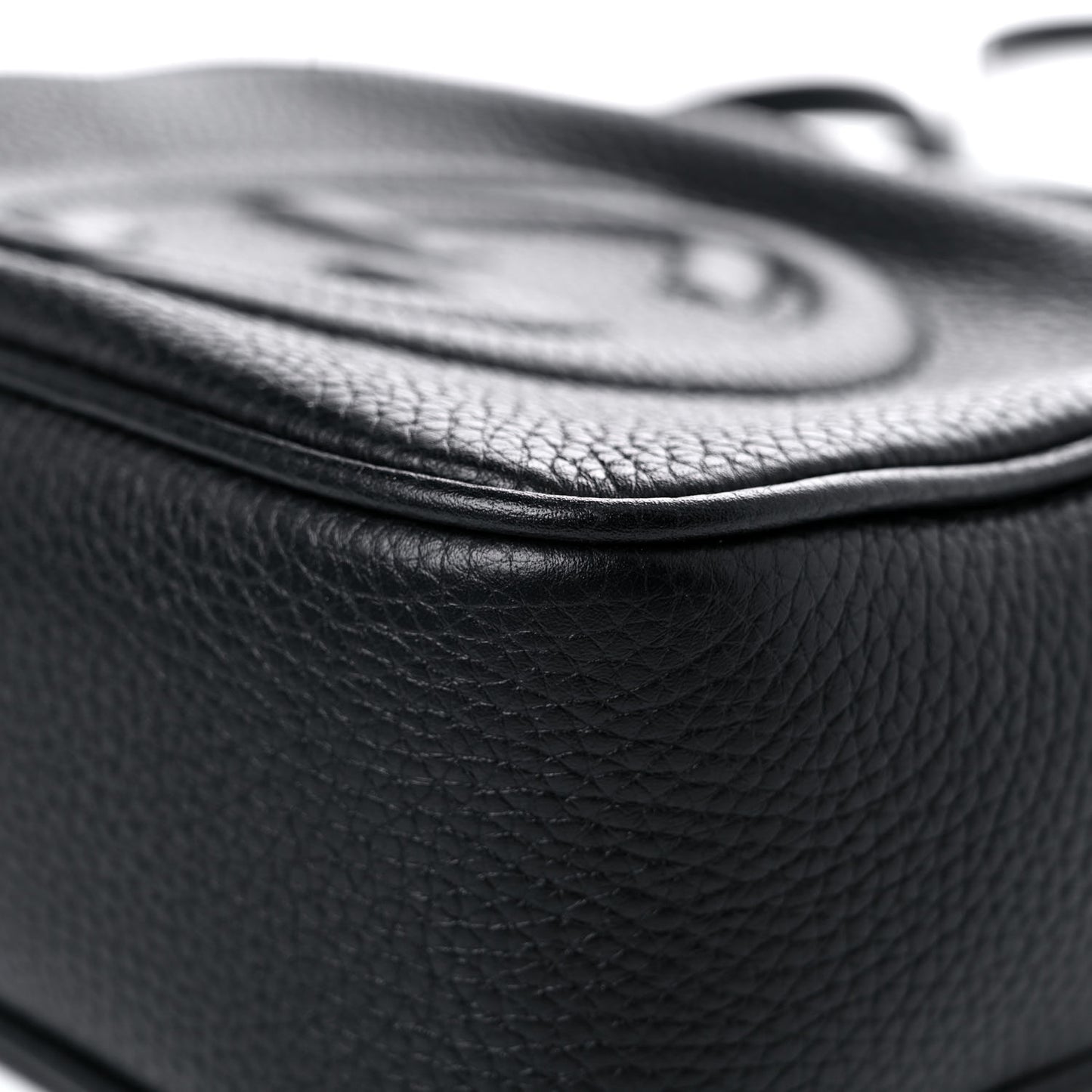 Pebbled Calfskin Small Soho Disco Bag Black