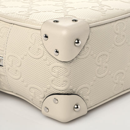 Gucci Calfskin GG Tennis Embossed Square Messenger Bag Mystic White 7 of 8