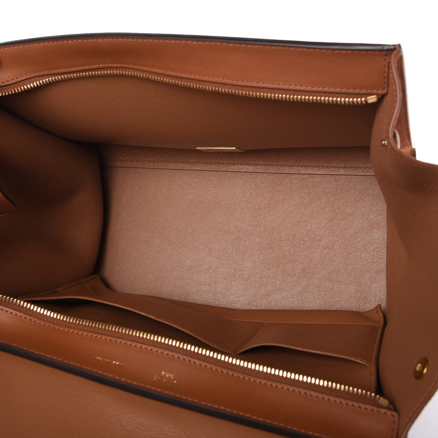 Natural Calfskin Suede Medium Trapeze Tan