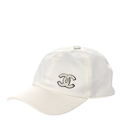 Chanel Cotton Sequin CC Cap Hat Ivory 1 of 7