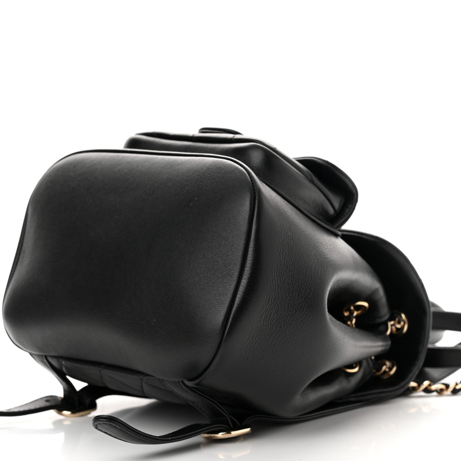 Chanel Lambskin Quilted Small Duma Drawstring Backpack Black 10 of 11