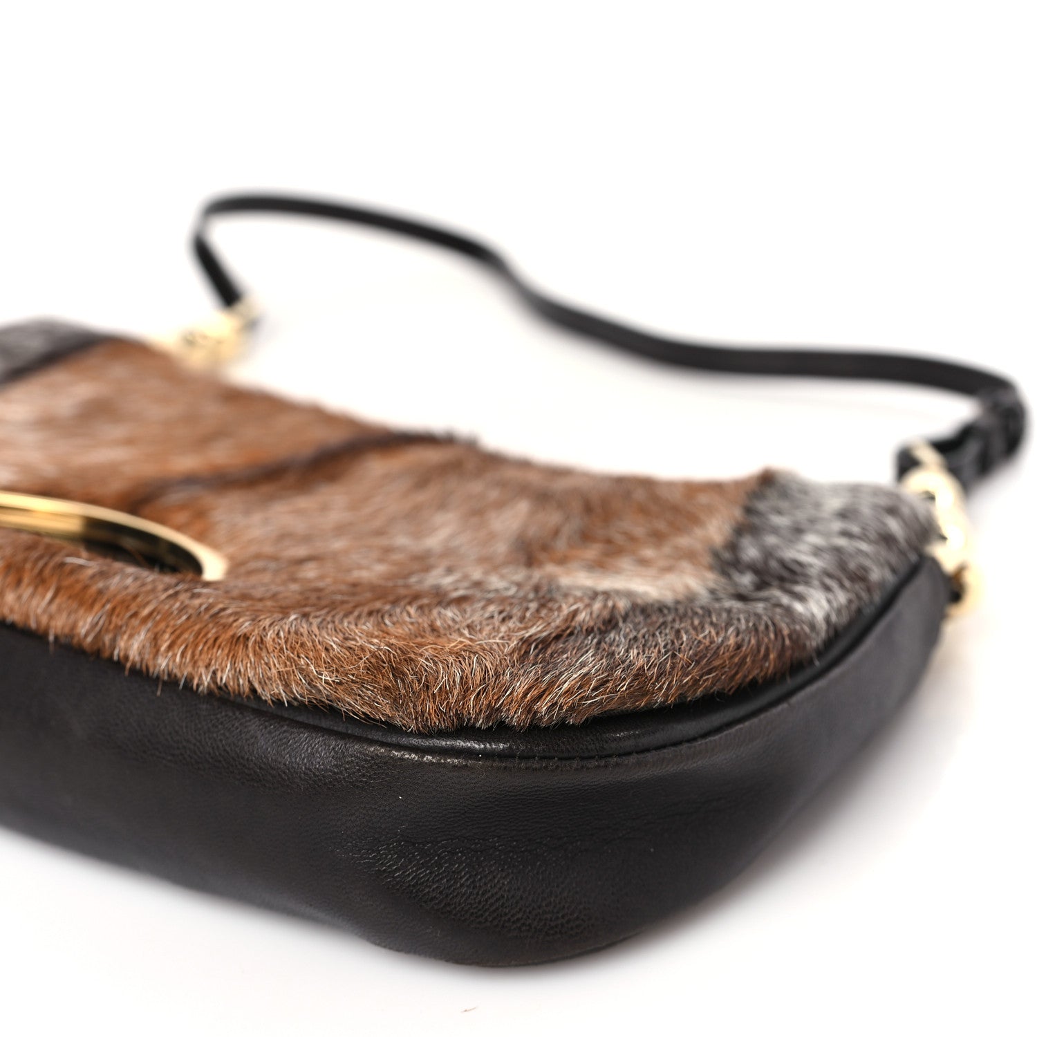 Christian Dior Pony Hair Malice Shoulder Bag Brown Black 8 of 8