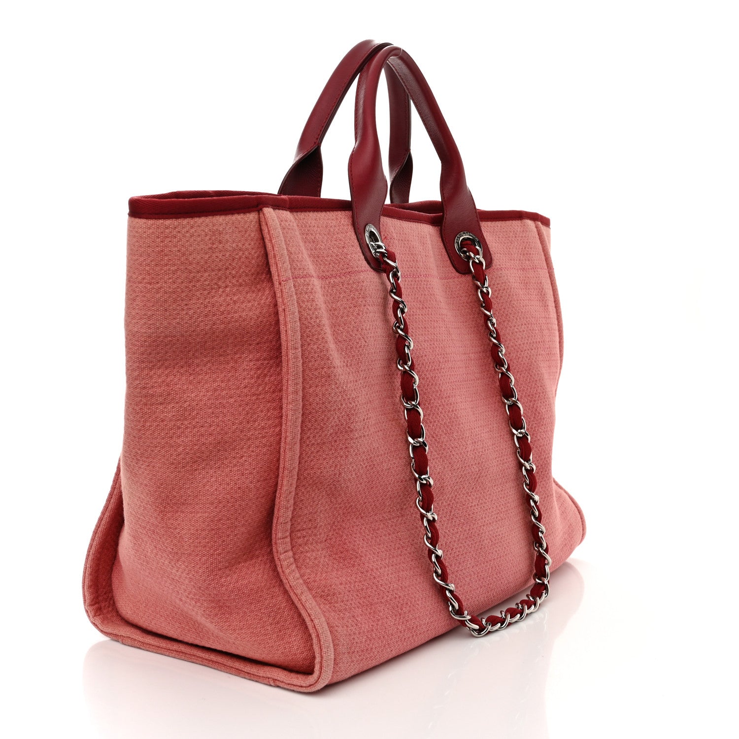Chanel Canvas Medium Deauville Tote Red 3 of 11