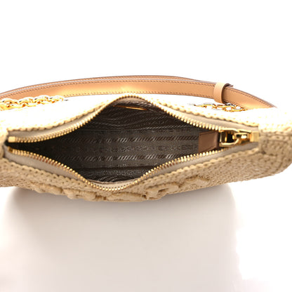 Prada Yarn Raffia Effect Crochet Mini Re-Edition 2000 Shoulder Bag Naturale 4 of 9