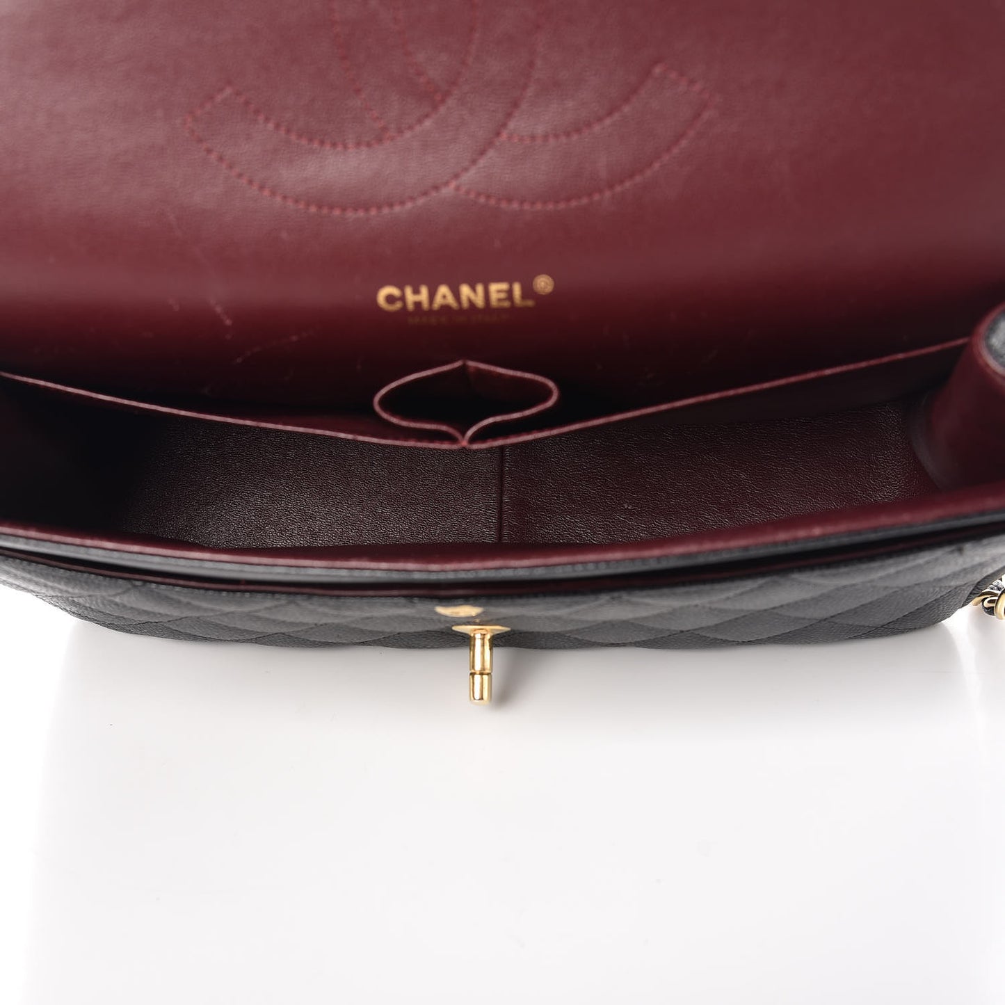 Caviar Quilted Jumbo Double Flap Black
