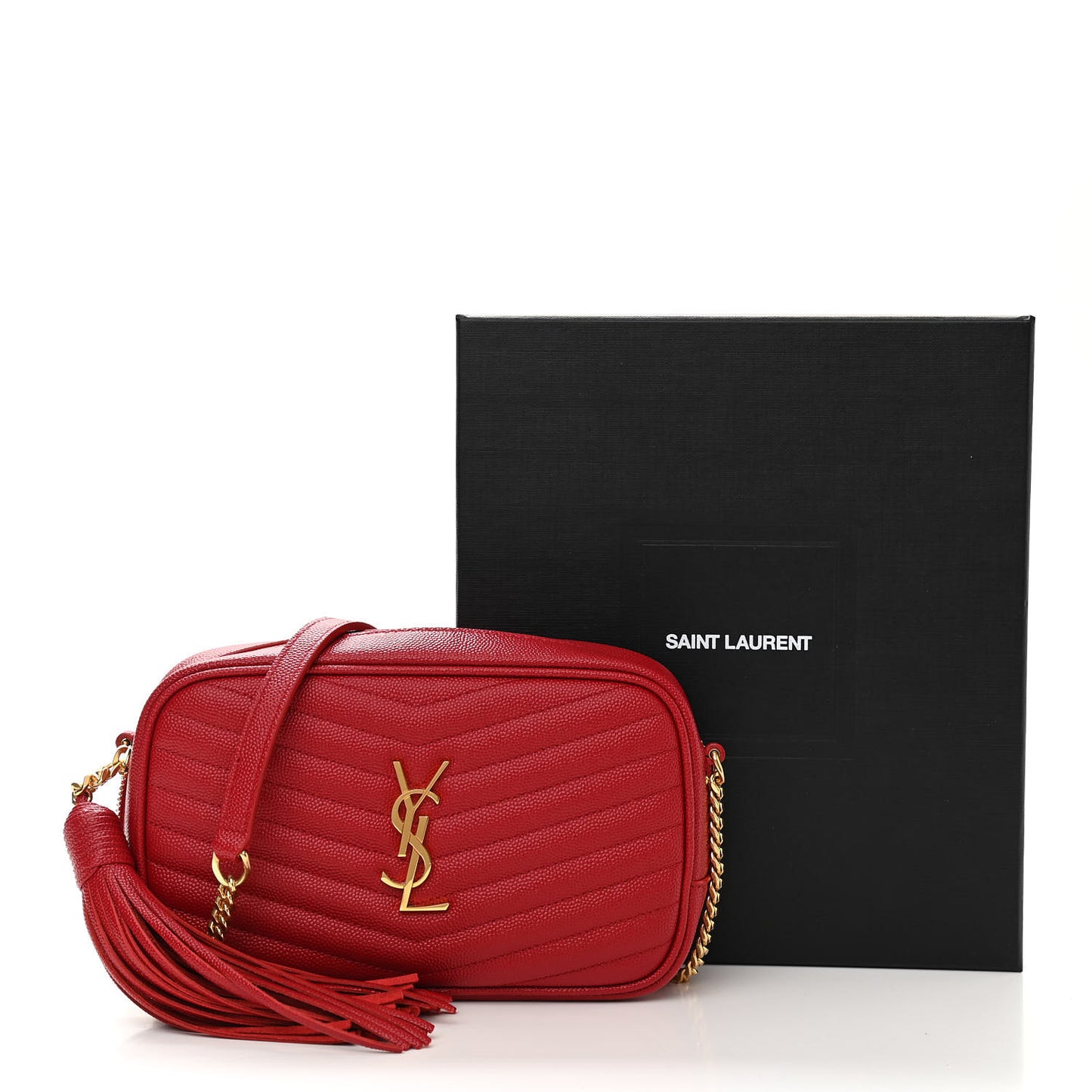 Grain De Poudre Matelasse Monogram Mini Lou Camera Bag Eros Red