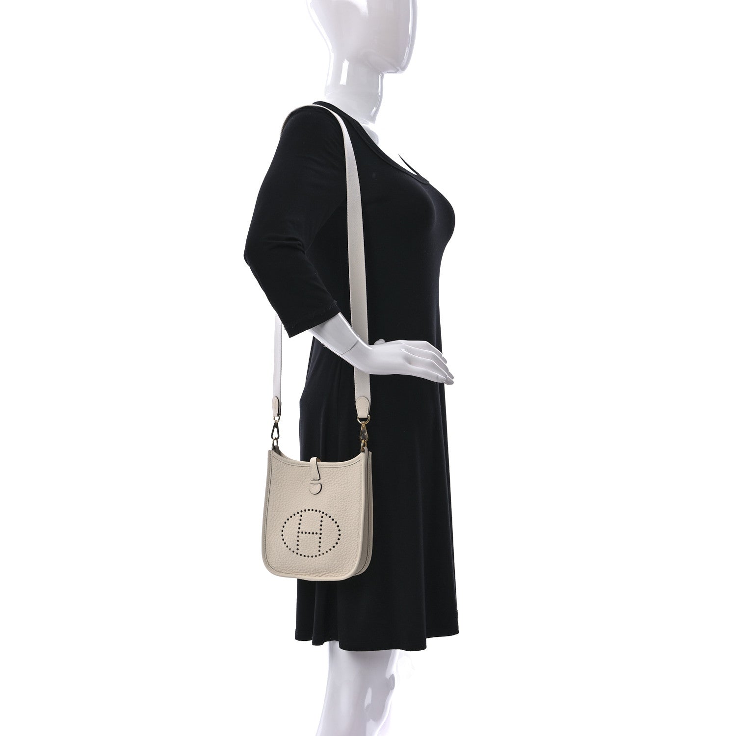 Hermes Taurillon Clemence Amazone Evelyne TPM Nata Craie 2 of 9