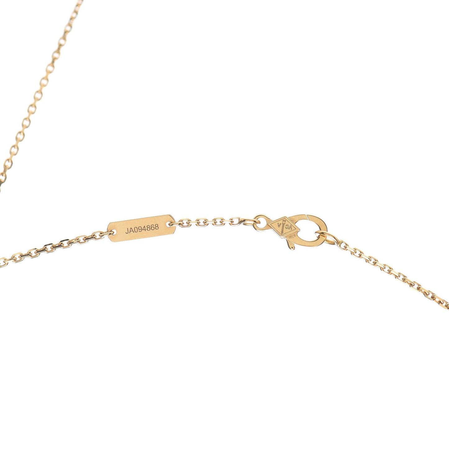 18K Yellow Gold Black Onyx Vintage Alhambra Pendant Necklace