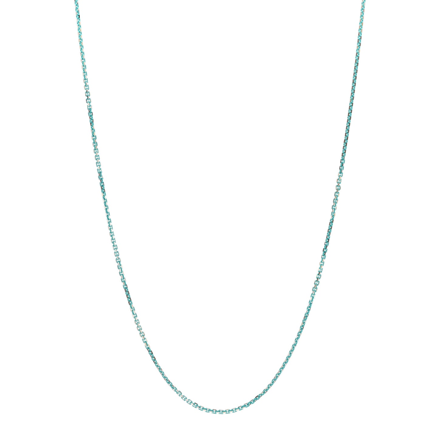 Sterling Silver Enamel 2.5mm Chain Necklace Blue