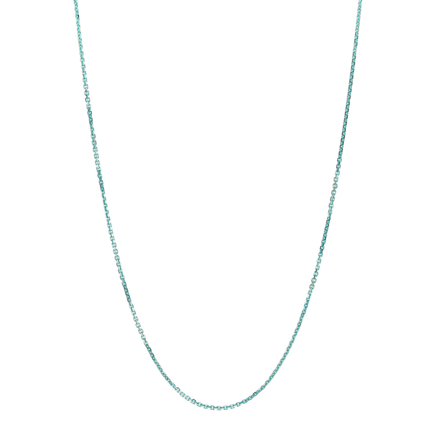 Tiffany Sterling Silver Enamel 2.5mm Chain Necklace Blue 1 of 5