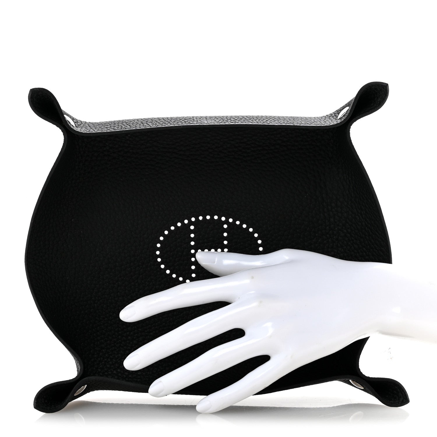 Hermes Taurillon Clemence Mises et Relances Change Tray Black