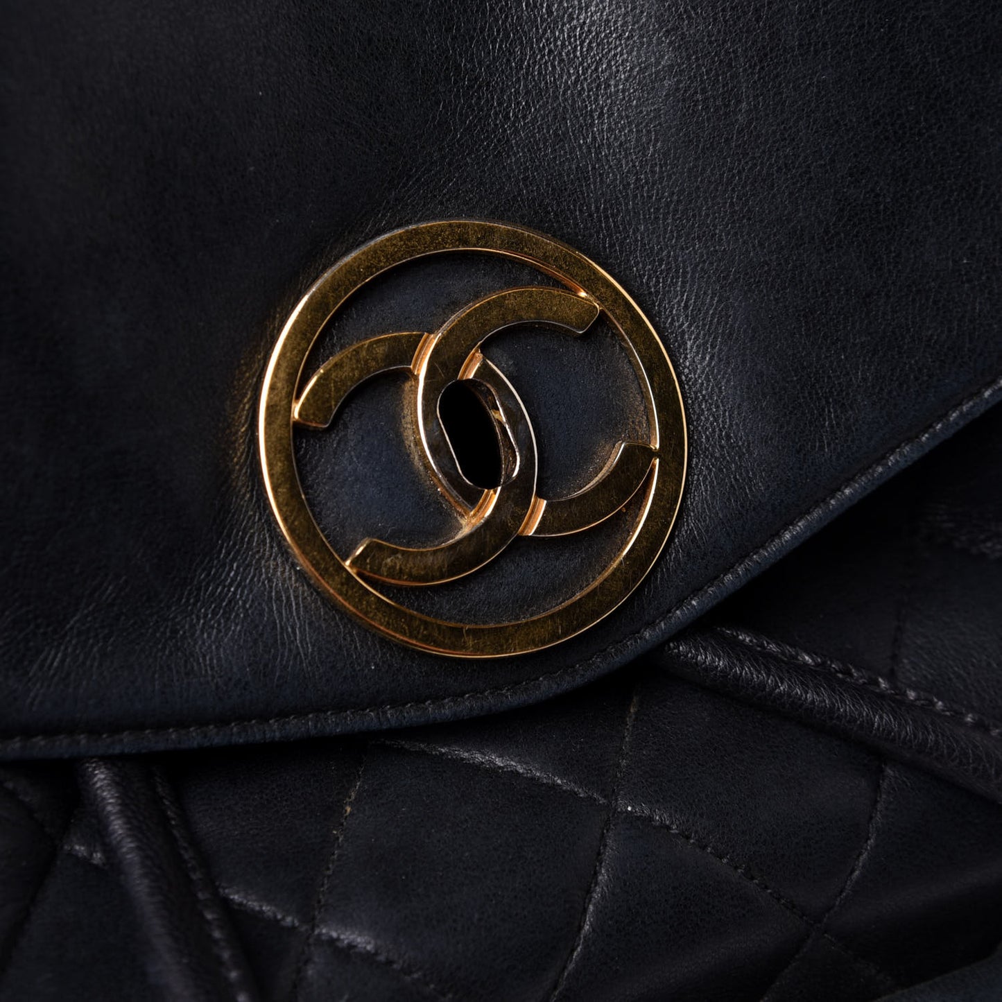 Lambskin Quilted CC Backpack Black