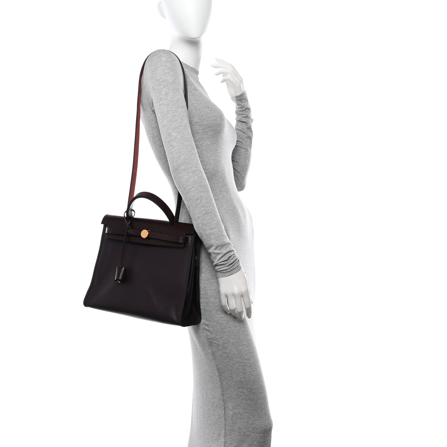 Hermes Toile H Berline Vache Hunter Herbag Zip 31 PM Rouge Sellier 3 of 10