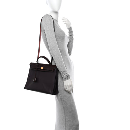 Hermes Toile H Berline Vache Hunter Herbag Zip 31 PM Rouge Sellier 3 of 10