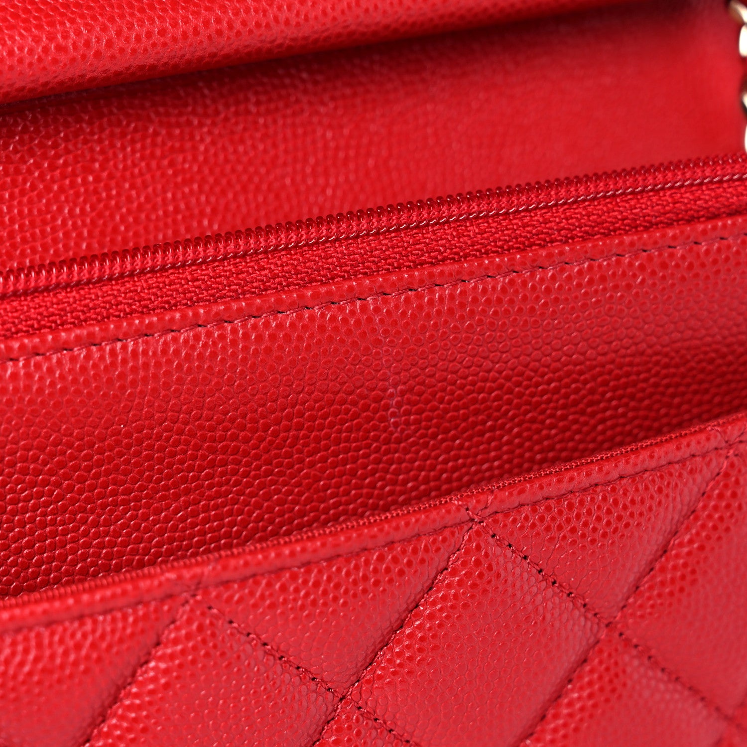 Chanel Caviar Quilted Wallet On Chain WOC Red 11 of 11