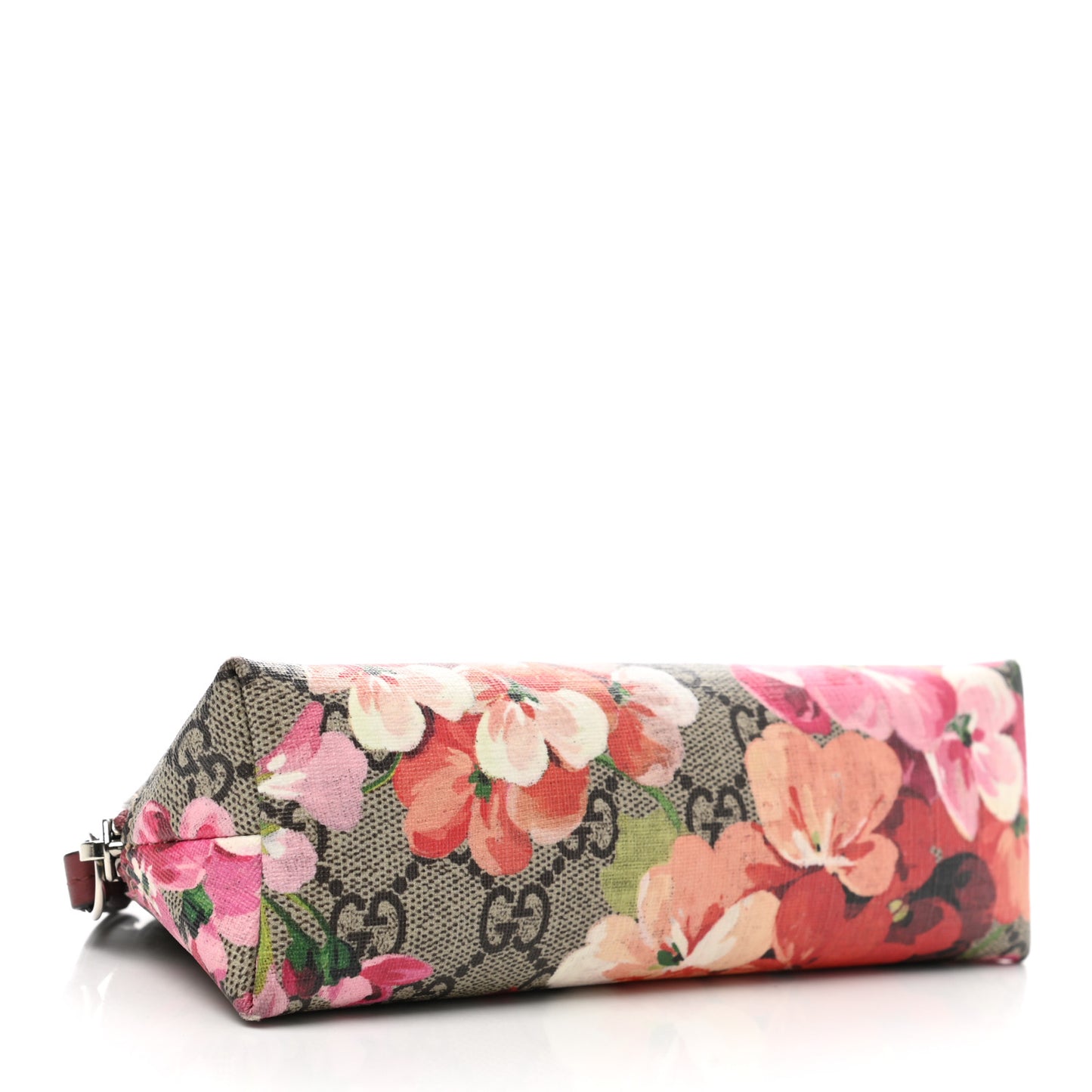 GG Supreme Monogram Blooms Small Pouch Cosmetic Case Beige Multicolor Dry Rose