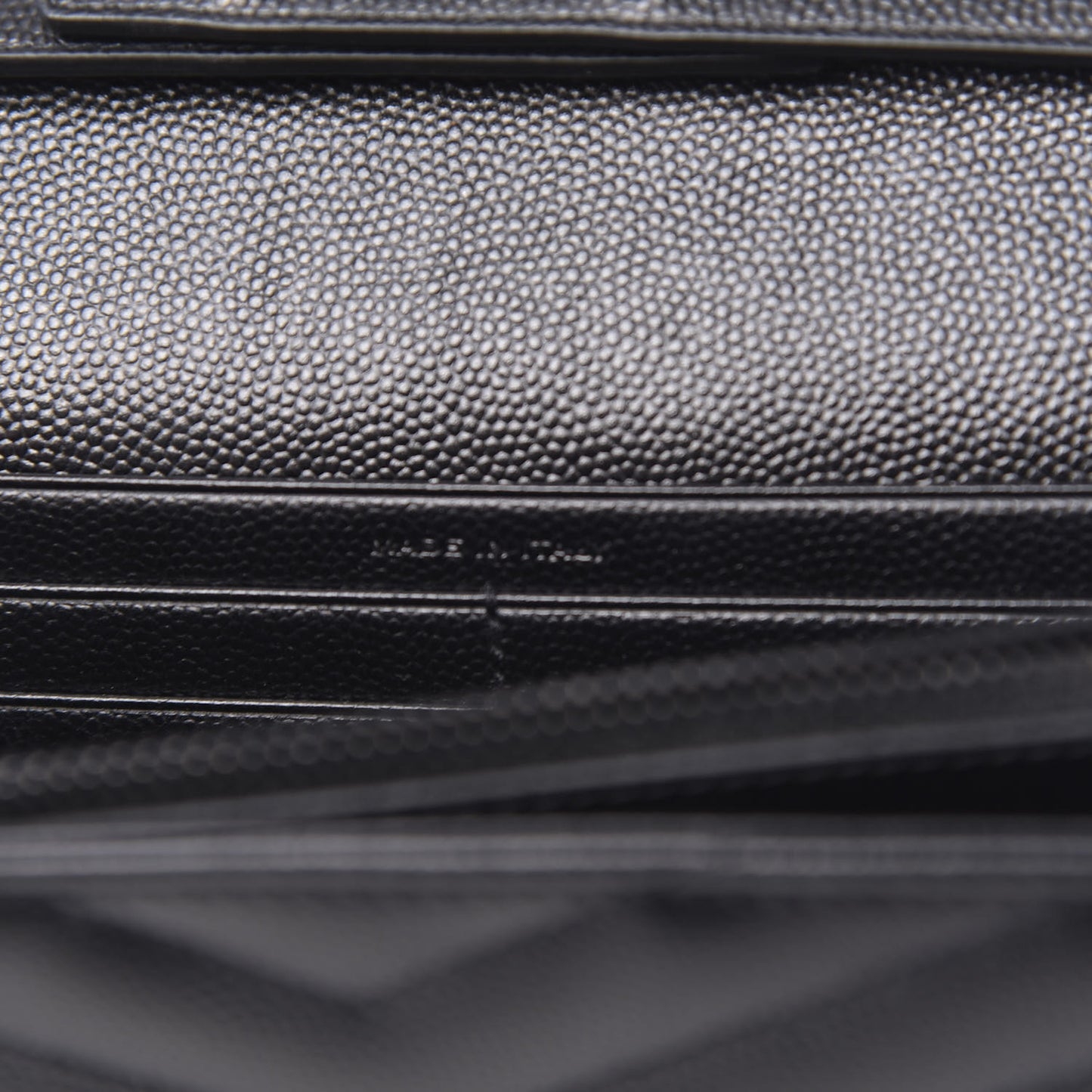 Grain De Poudre Matelasse Chevron Monogram Chain Wallet Black
