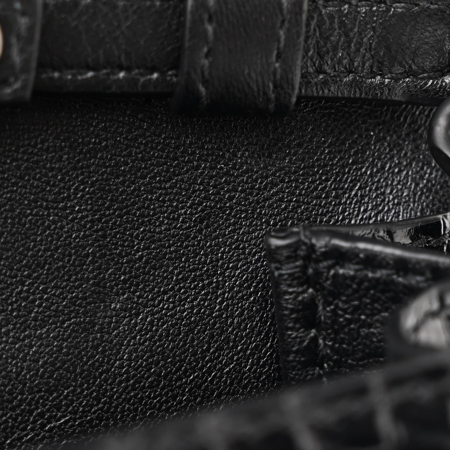 Balenciaga Shiny Calfskin Monochrome Crocodile Embossed Small Hourglass Evening Chain Bag Black 11 of 11