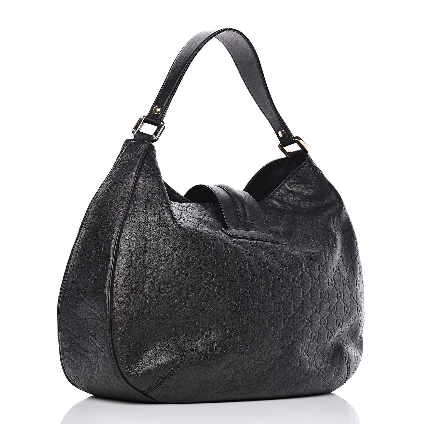 Guccissima Large New Ladies Web Hobo Black