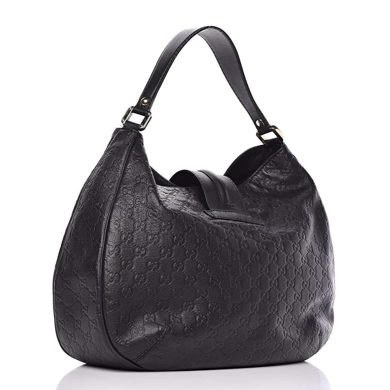 Gucci Guccissima Large New Ladies Web Hobo Black 3 of 10