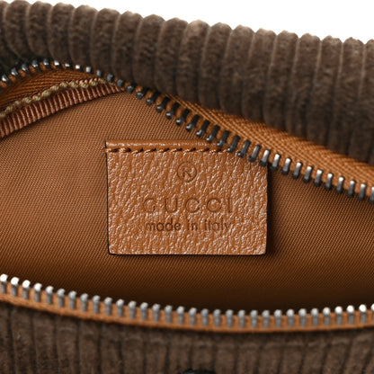 Gucci Calfskin Corduroy Childrens Interlocking G Star Patch Belt Bag Brown 6 of 10