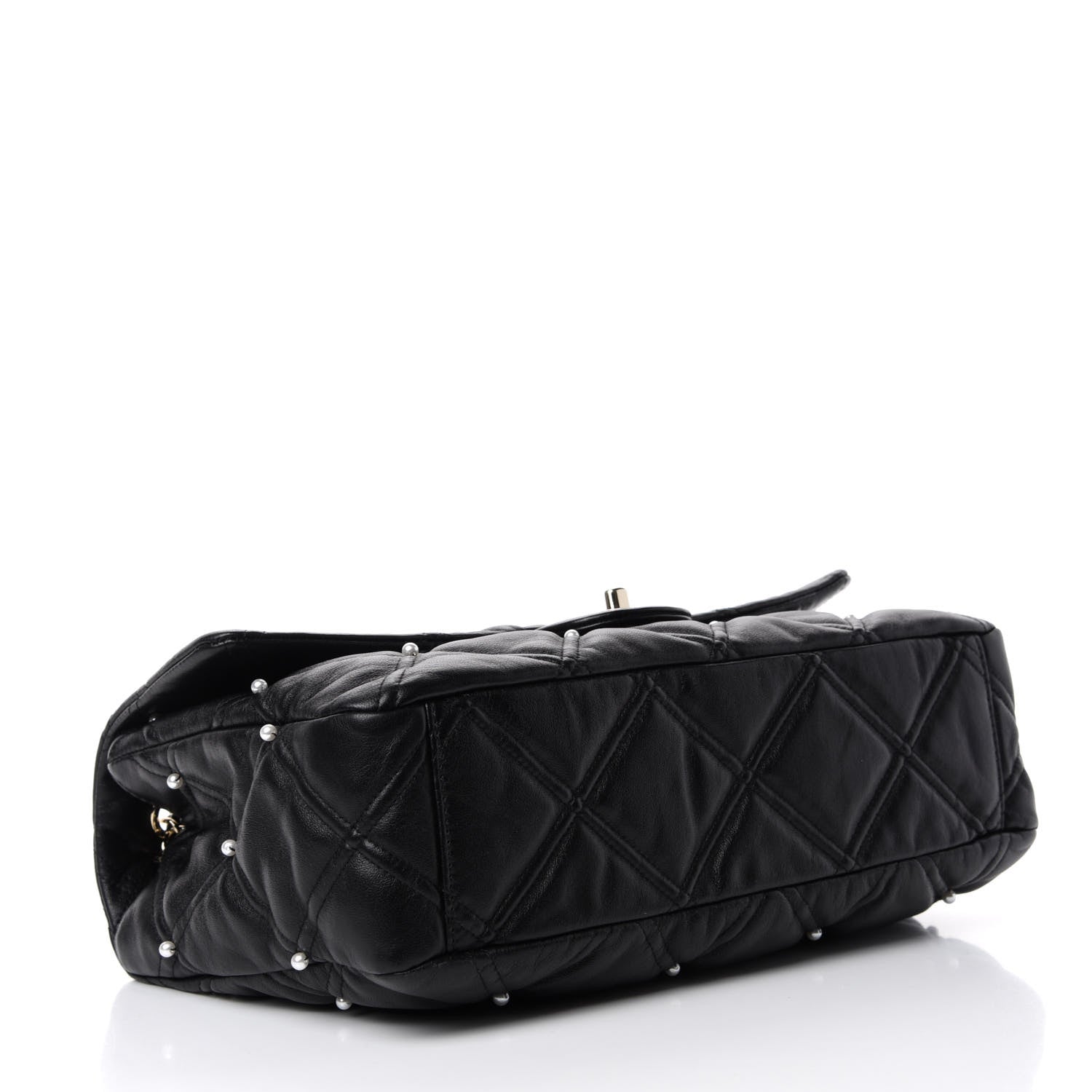 Chanel Lambskin Quilted Pearl Studded Flap Black 4 of 10
