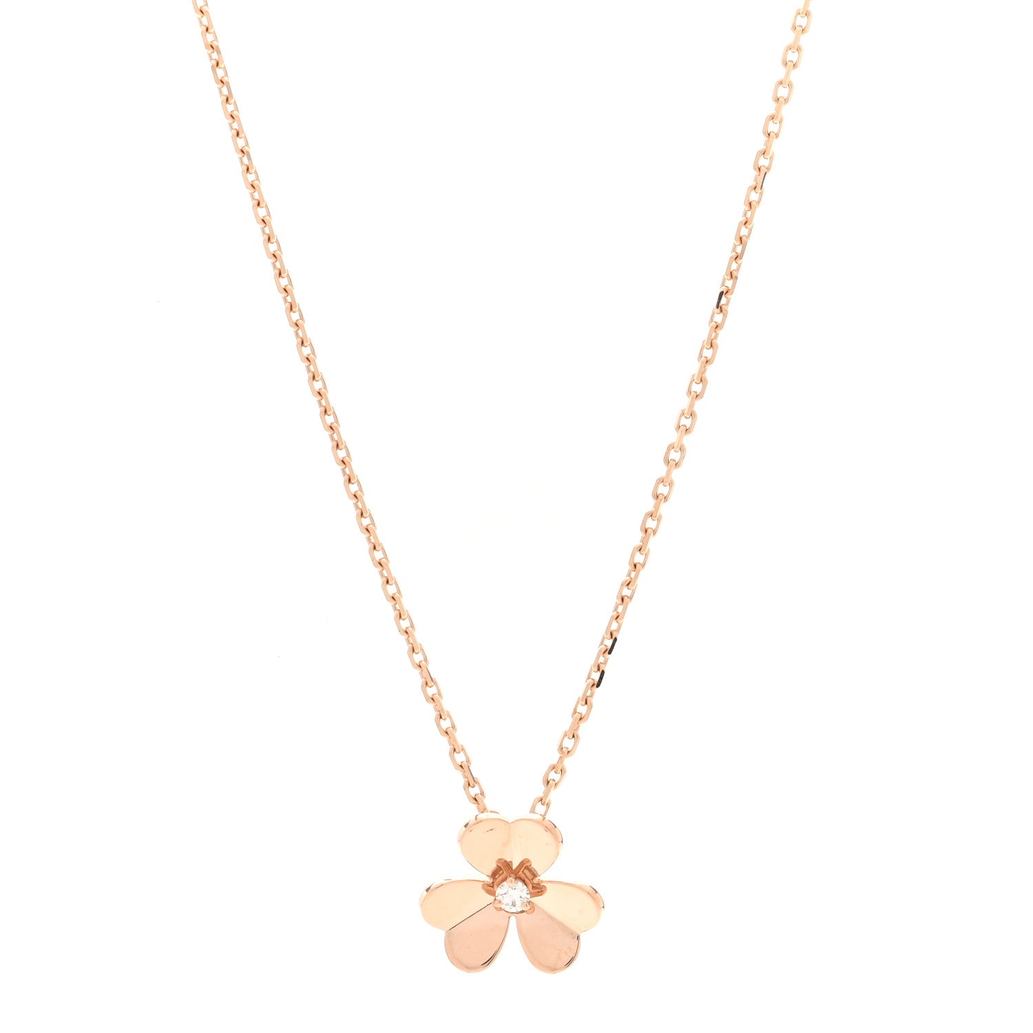 Van Cleef & Arpels 18K Rose Gold Diamond Small Frivole Pendant Necklace 1 of 5