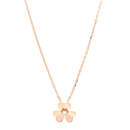 Van Cleef & Arpels 18K Rose Gold Diamond Small Frivole Pendant Necklace 1 of 5
