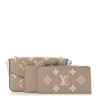 Louis Vuitton Empreinte Monogram Giant Felicie Pochette Tourterelle Creme 1 of 13