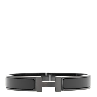 Hermes Matte Enamel Narrow Clic Clac HH Bracelet T6 So Black 1 of 8