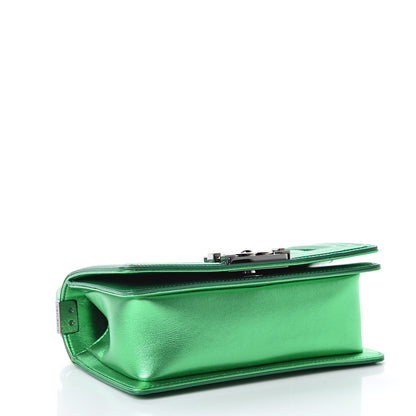 Chanel Metallic Patent Calfskin Quilted Small Boy Flap Green 4 of 13