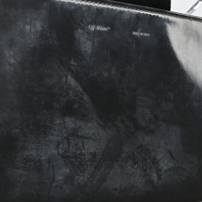 Off-White Patent Mirror Binder Clip Bag Silver 8 of 11